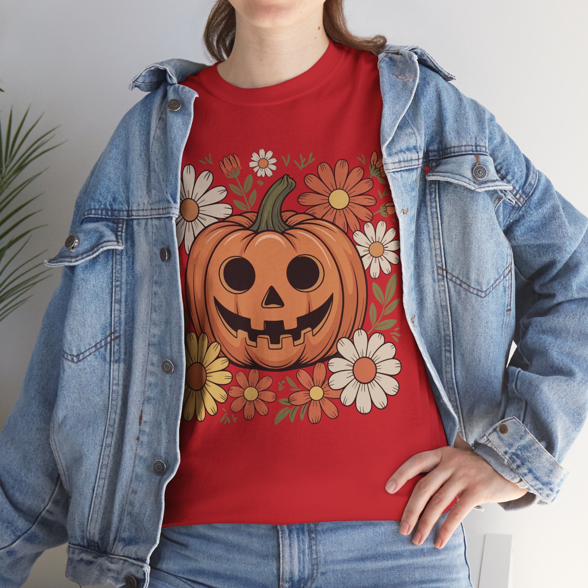 Halloween Pumpkin Unisex Cotton Tee