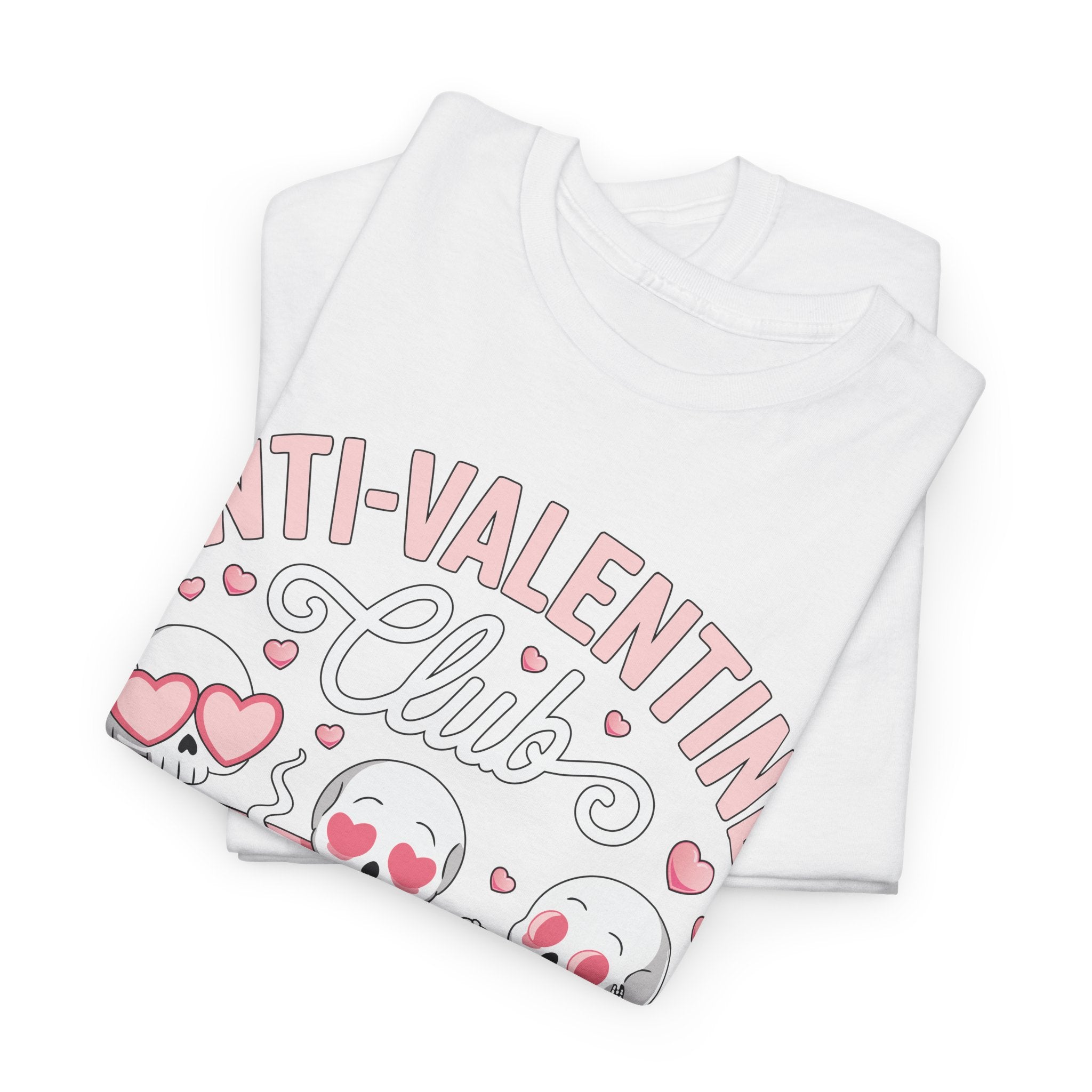Anti-Valentine Club Skeleton Tee — Anti-Romance Pink Couch Graphic Unisex Cotton T-Shirt