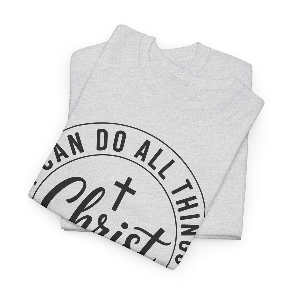 Christian Cross T‑Shirt — "I Can Do All Things Through Christ" Unisex Cotton tee
