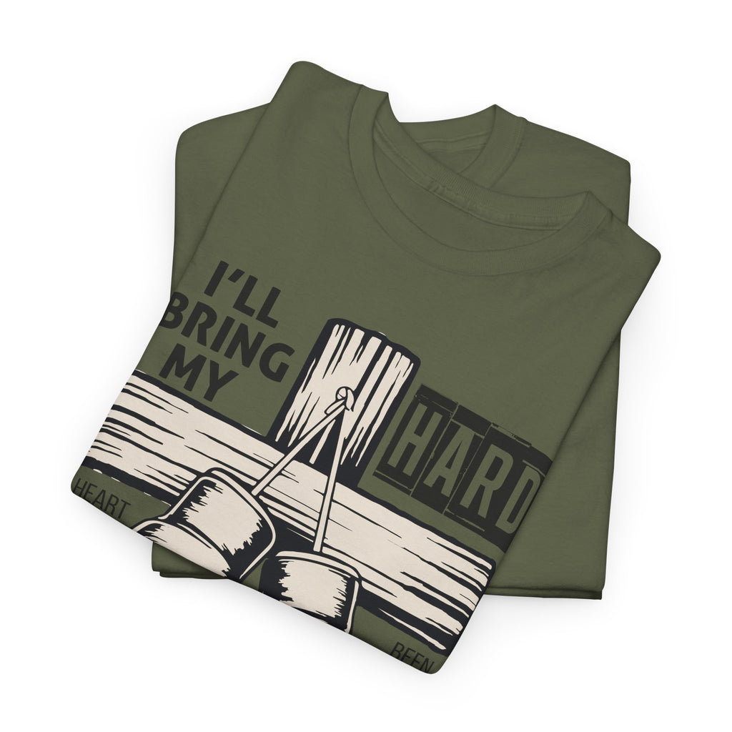 Christian Boxing Gloves Cross Tee — "I’ll Bring My Hard-Fought Heart."Unisex Cotton Tee