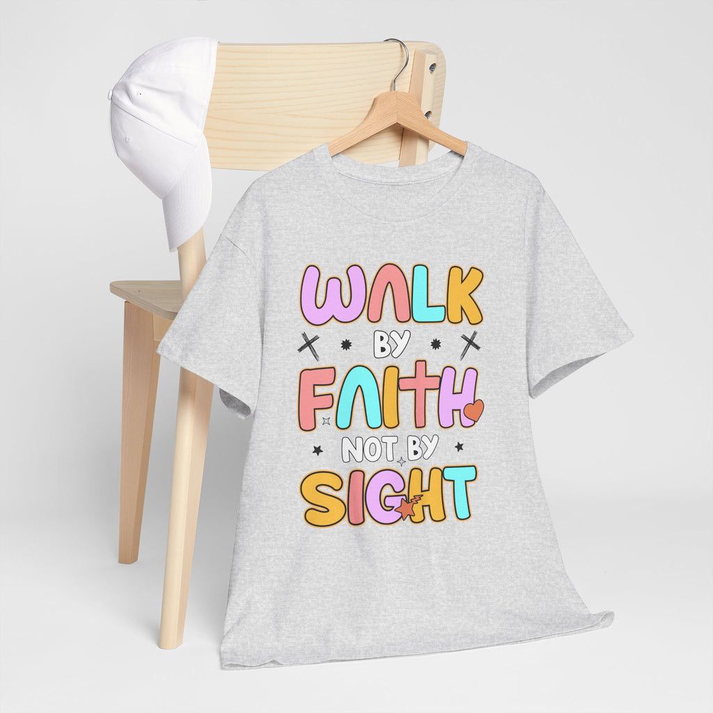 Walk by Faith Not by Sight T-Shirt — Pastel Christian Faith Unisex Cotton Tee