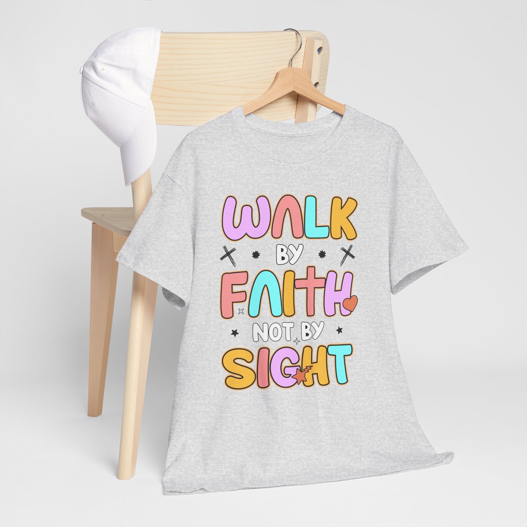 Walk by Faith Not by Sight T-Shirt — Pastel Christian Faith Unisex Cotton Tee