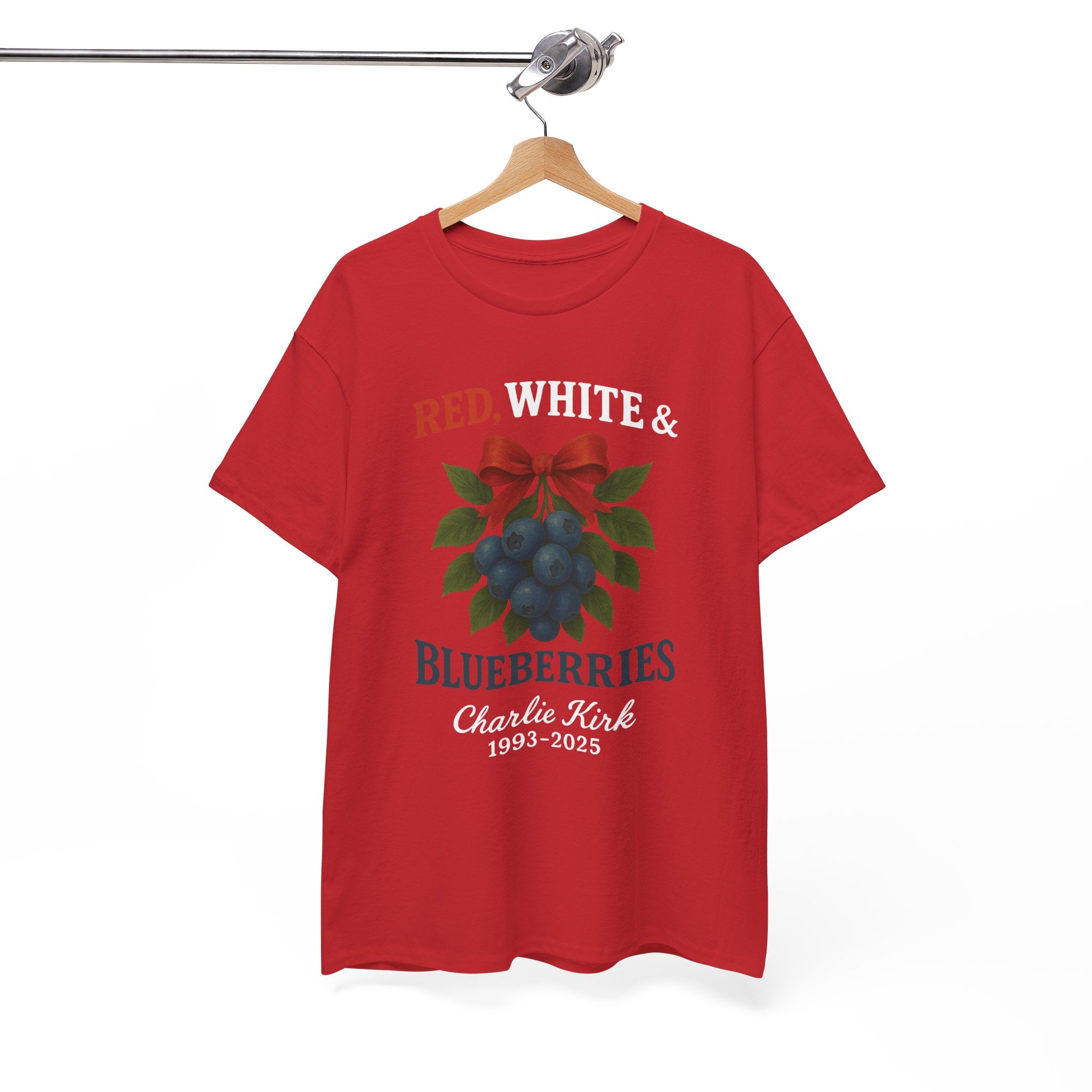 Red, White & Blueberries T-Shirt — Patriotic Blueberry Graphic Unisex Cotton Tee