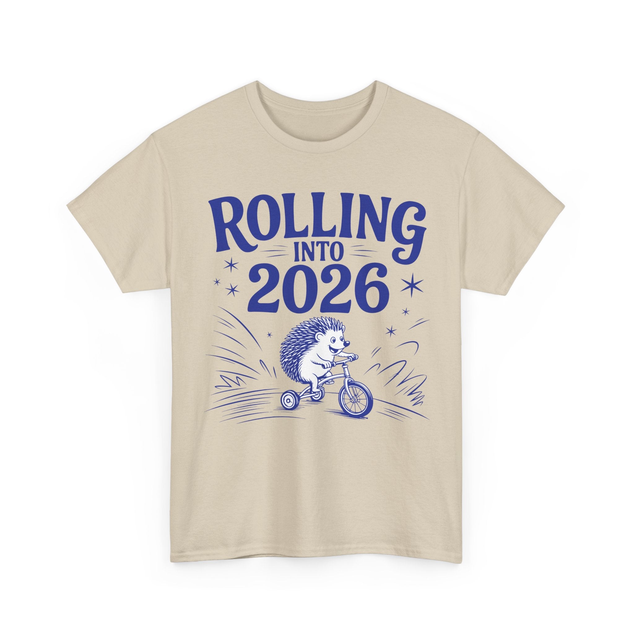 Rolling Into 2026 Hedgehog Tricycle Unisex Cotton Tee