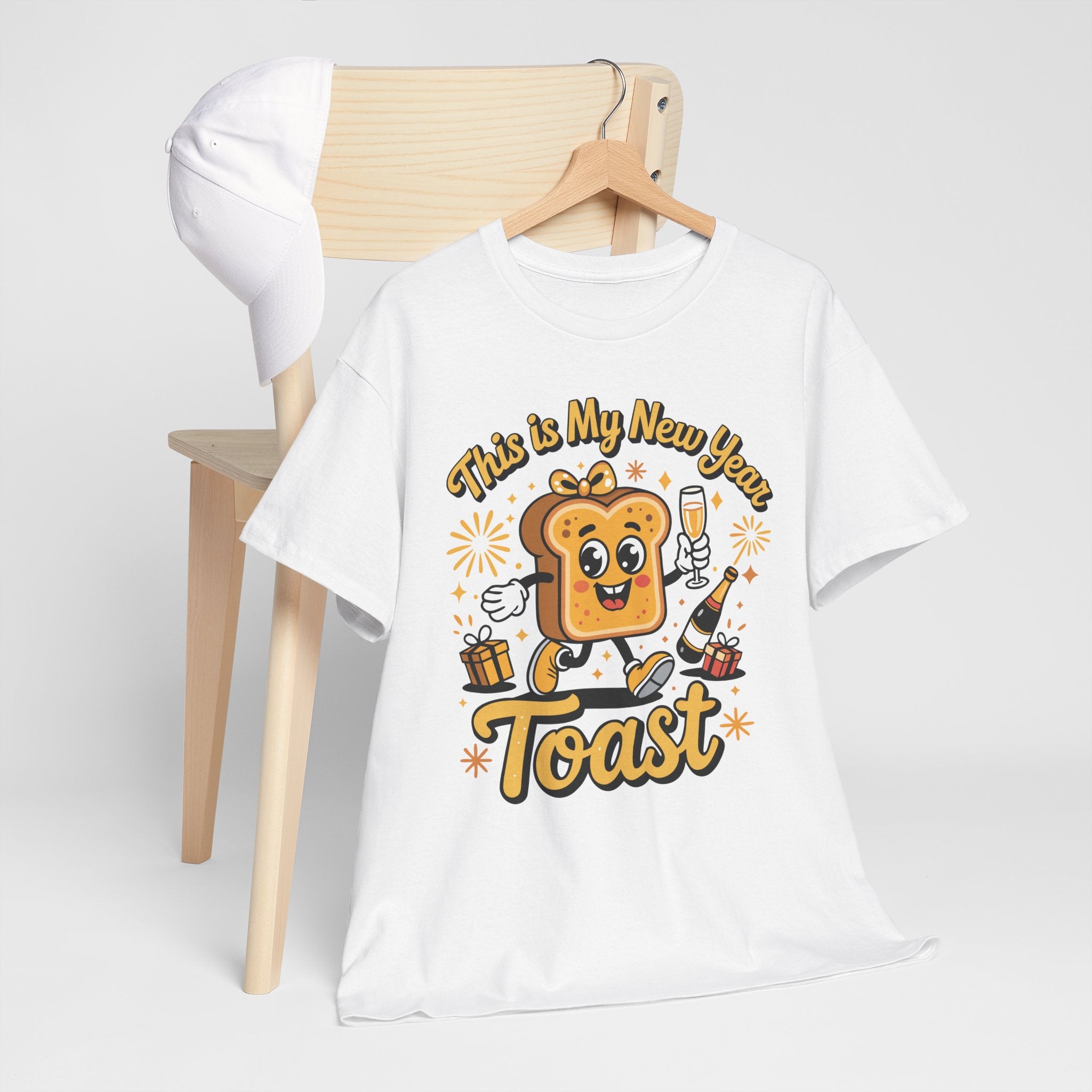 New Year Toast T-Shirt — "This Is My New Year Toast" Champagne & Fireworks Unisex Cotton Tee