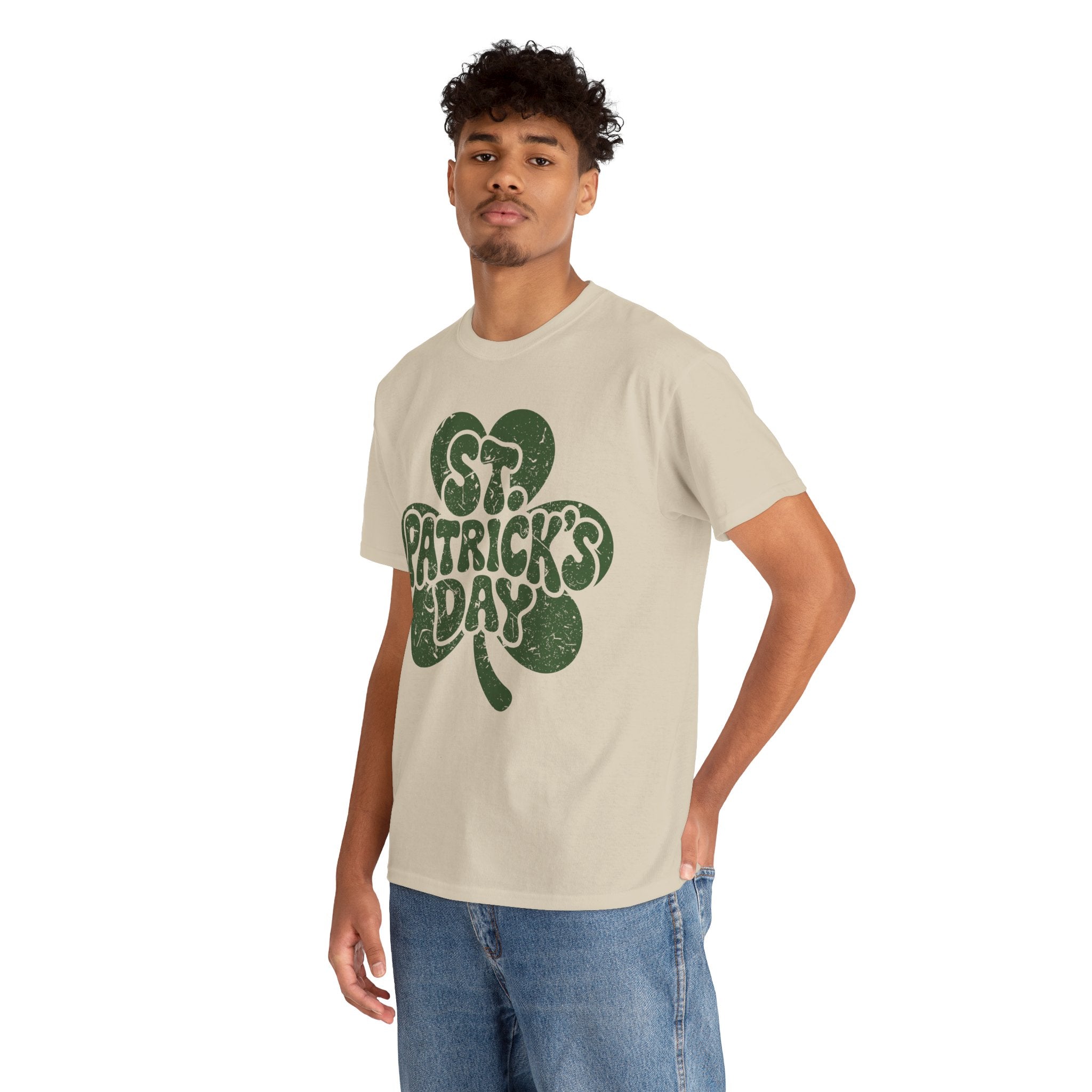 St. Patrick's Day Shamrock Tee — Retro Bubble Lettering Unisex Cotton Tee