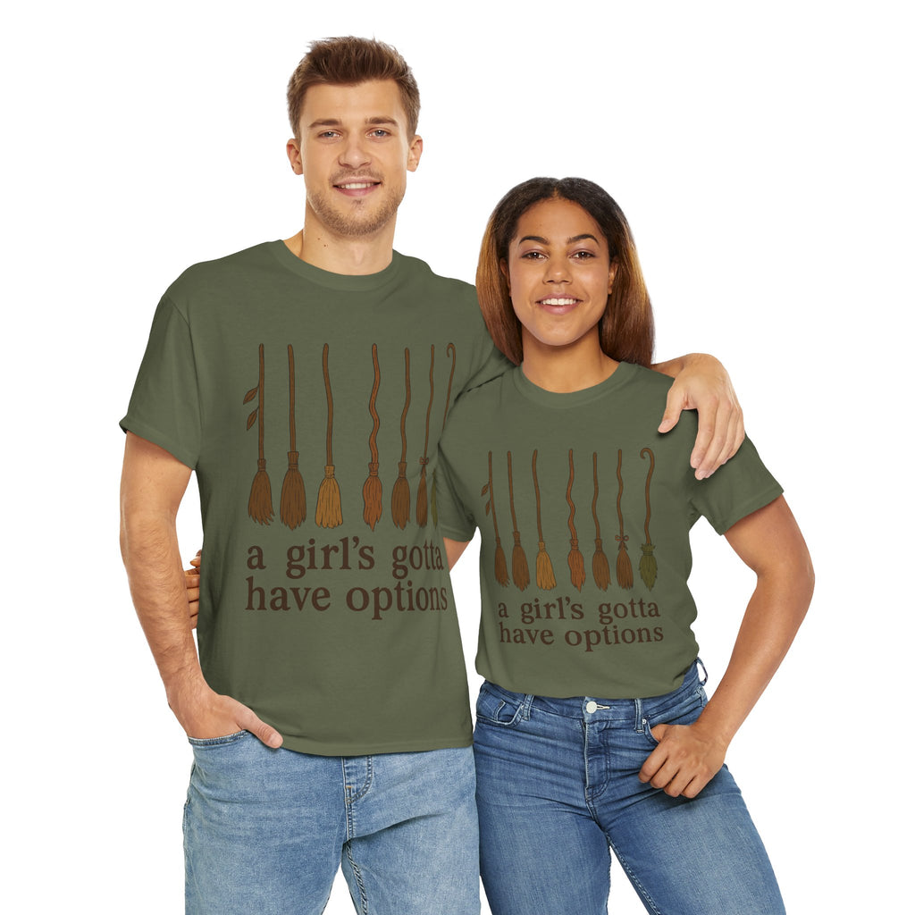 Witch Brooms Options Unisex Cotton Tee
