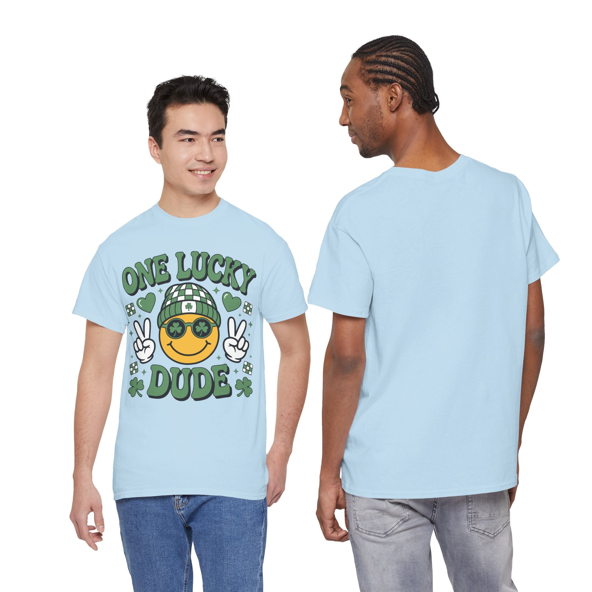 One Lucky Dude Shamrock Tee — St. Patrick's Day Smiley Unisex Cotton Tshirt