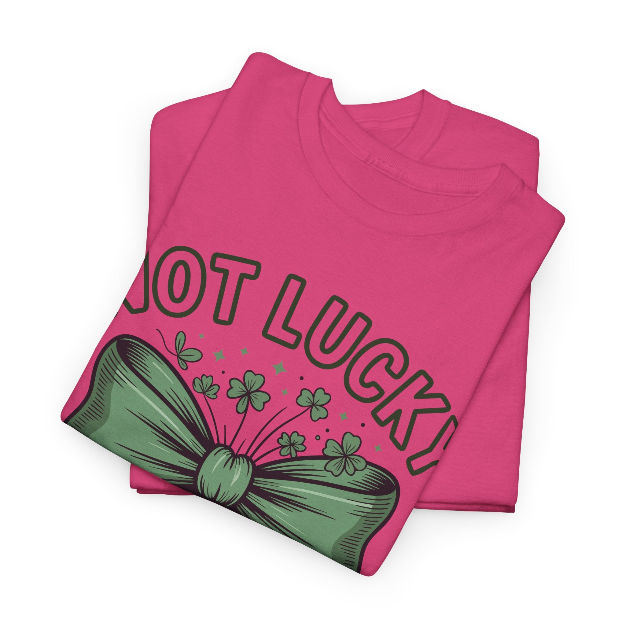 Not Lucky, Simply Blessed T-Shirt — Green Bow & Clovers St. Patrick’s Unisex Cotton Tee