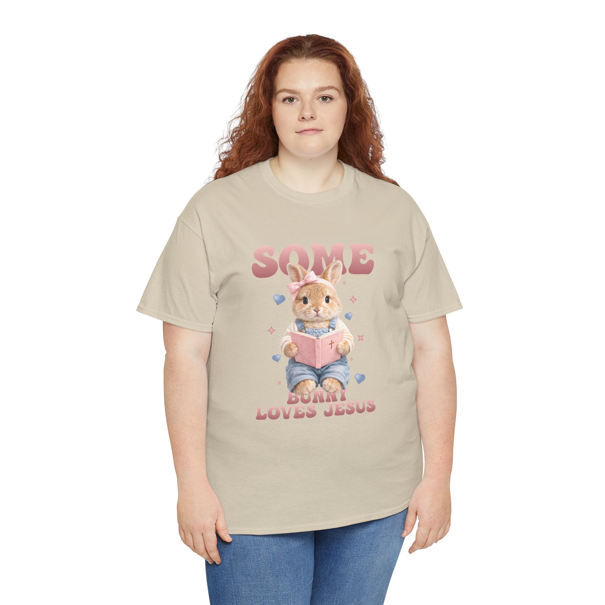 Some Bunny Loves Jesus Bunny Bible Unisex Cotton Tee
