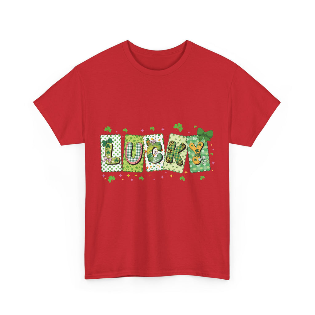 Lucky Patchwork Plaid Clover Tee — St. Patrick’s Day Unisex Cotton T-Shirt