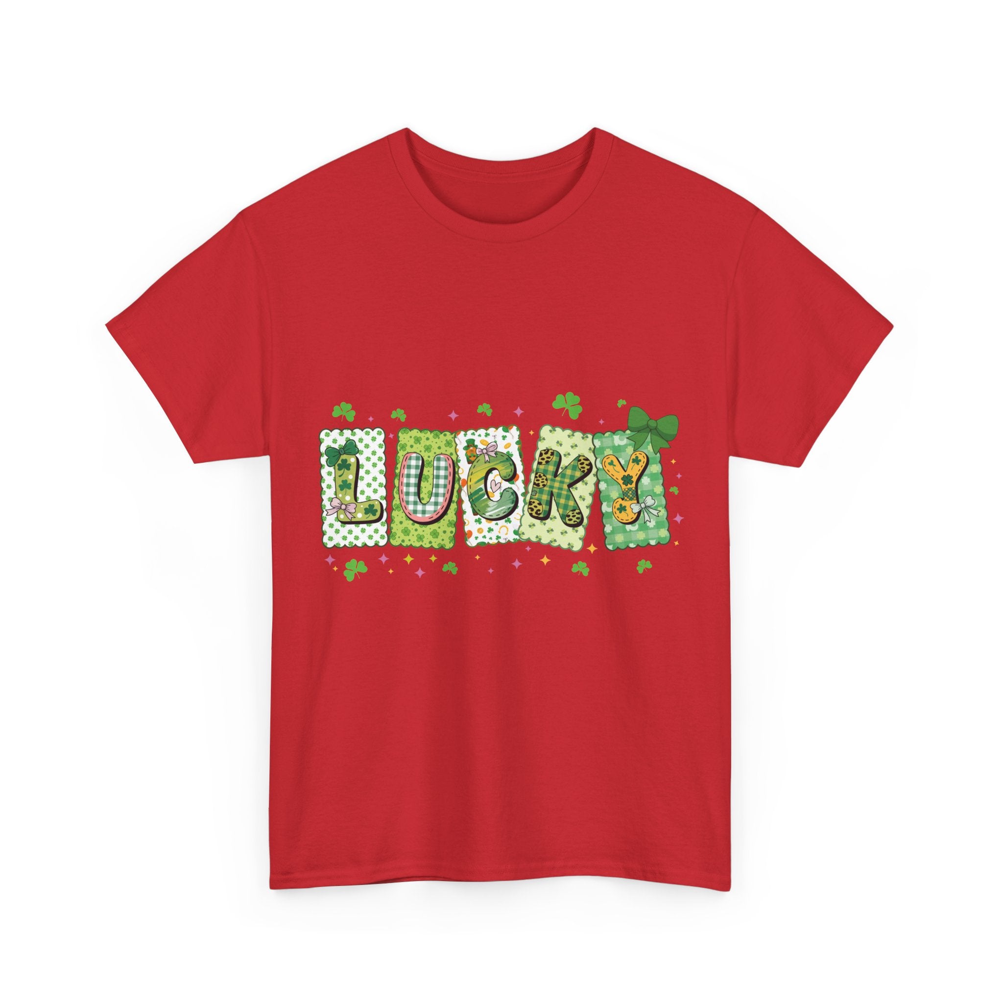 Lucky Patchwork Plaid Clover Tee — St. Patrick’s Day Unisex Cotton T-Shirt