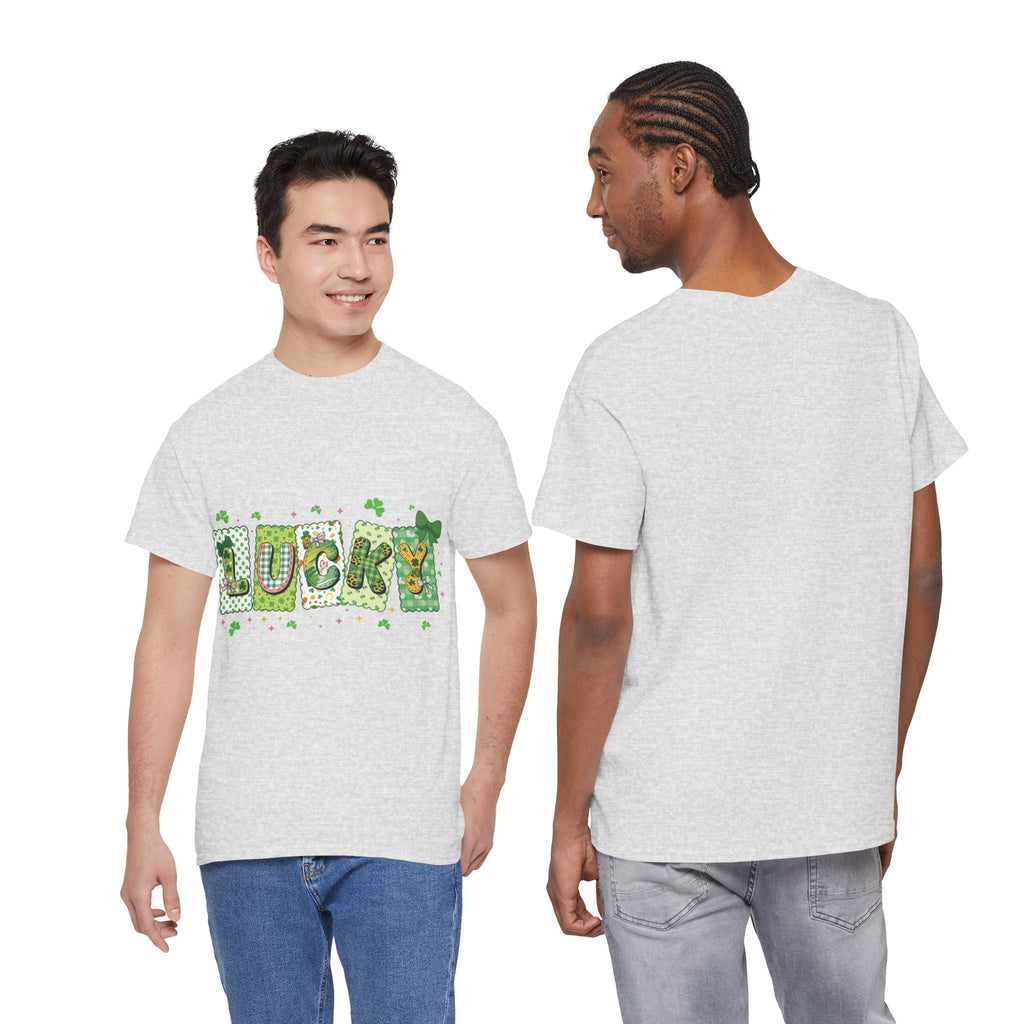Lucky Patchwork Plaid Clover Tee — St. Patrick’s Day Unisex Cotton T-Shirt