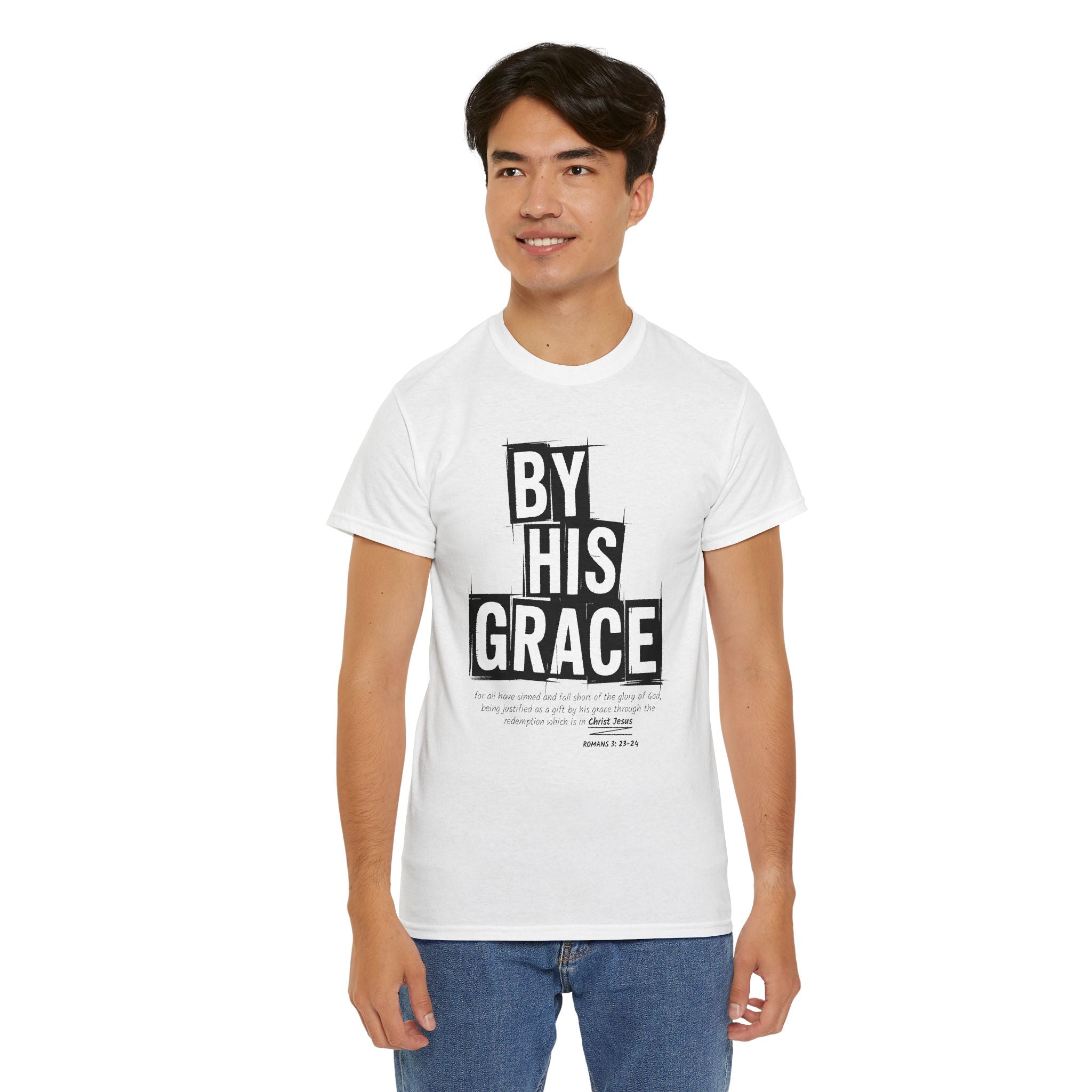 By His Grace tee — Minimalist Faith Christian Unisex Cotton T-Shirt