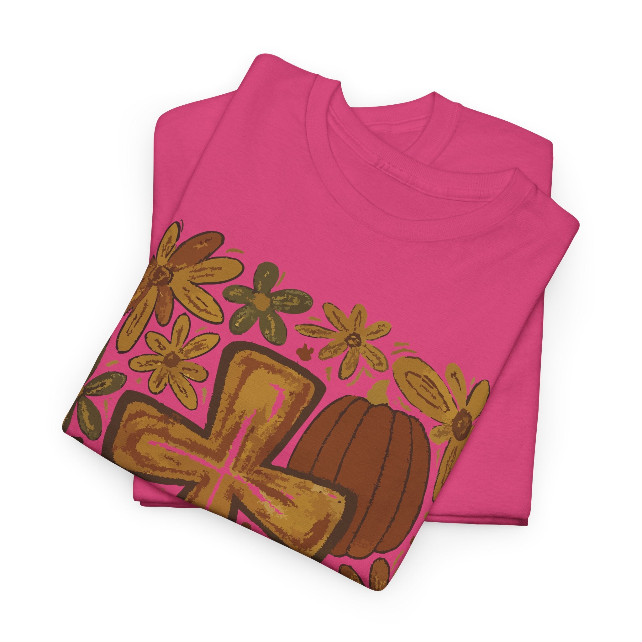 Autumn Cross Tee — Rustic Pumpkin & Fall Floral Christian Unisaex Cotton T-Shirt