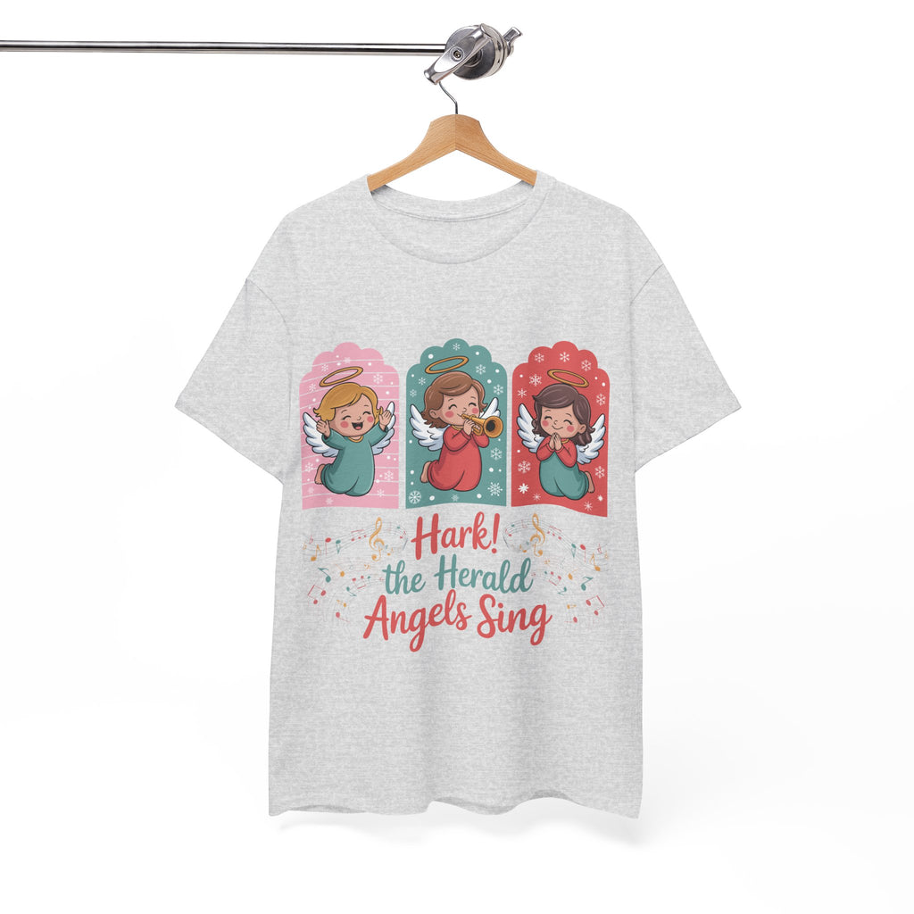 Hark! The Herald Angels Sing Tee — Three Singing Angels Christmas Unisex Cotton T-Shirt