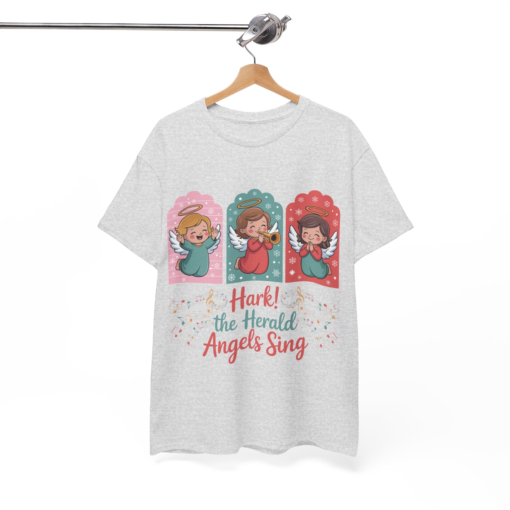 Hark! The Herald Angels Sing Tee — Three Singing Angels Christmas Unisex Cotton T-Shirt