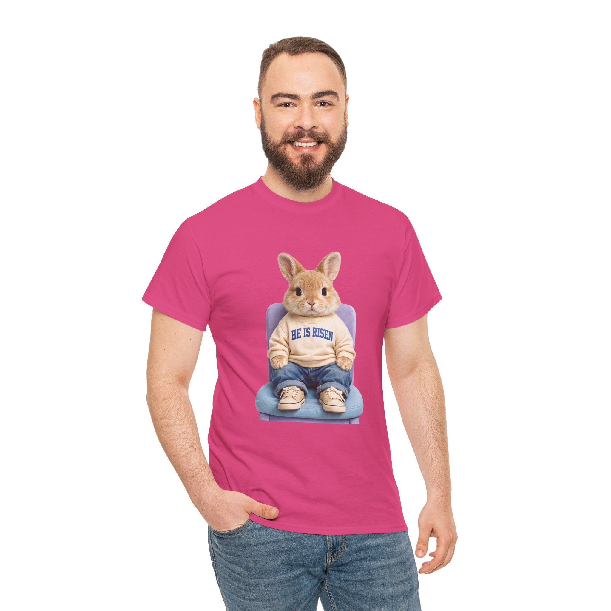 Easter 'He Is Risen' Bunny Unisex Cotton Tee