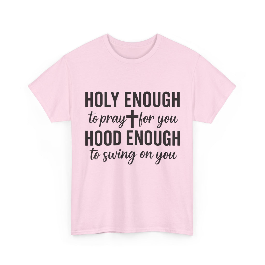 Holy Enough Christian T‑Shirt — Modern Hand‑Lettered Faith Unisex CottonTee