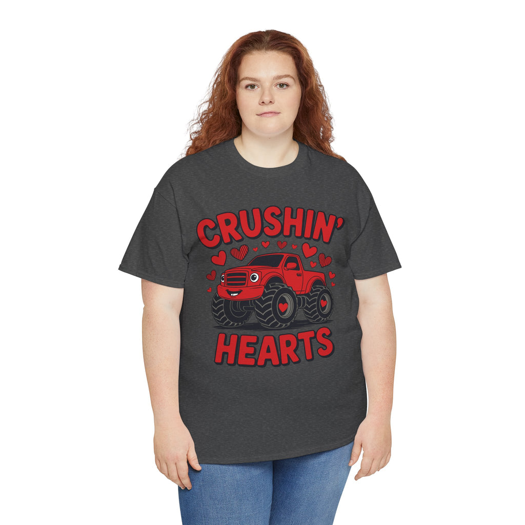 Crushin’ Hearts Valentine Monster Truck Unisex Cotton Tee