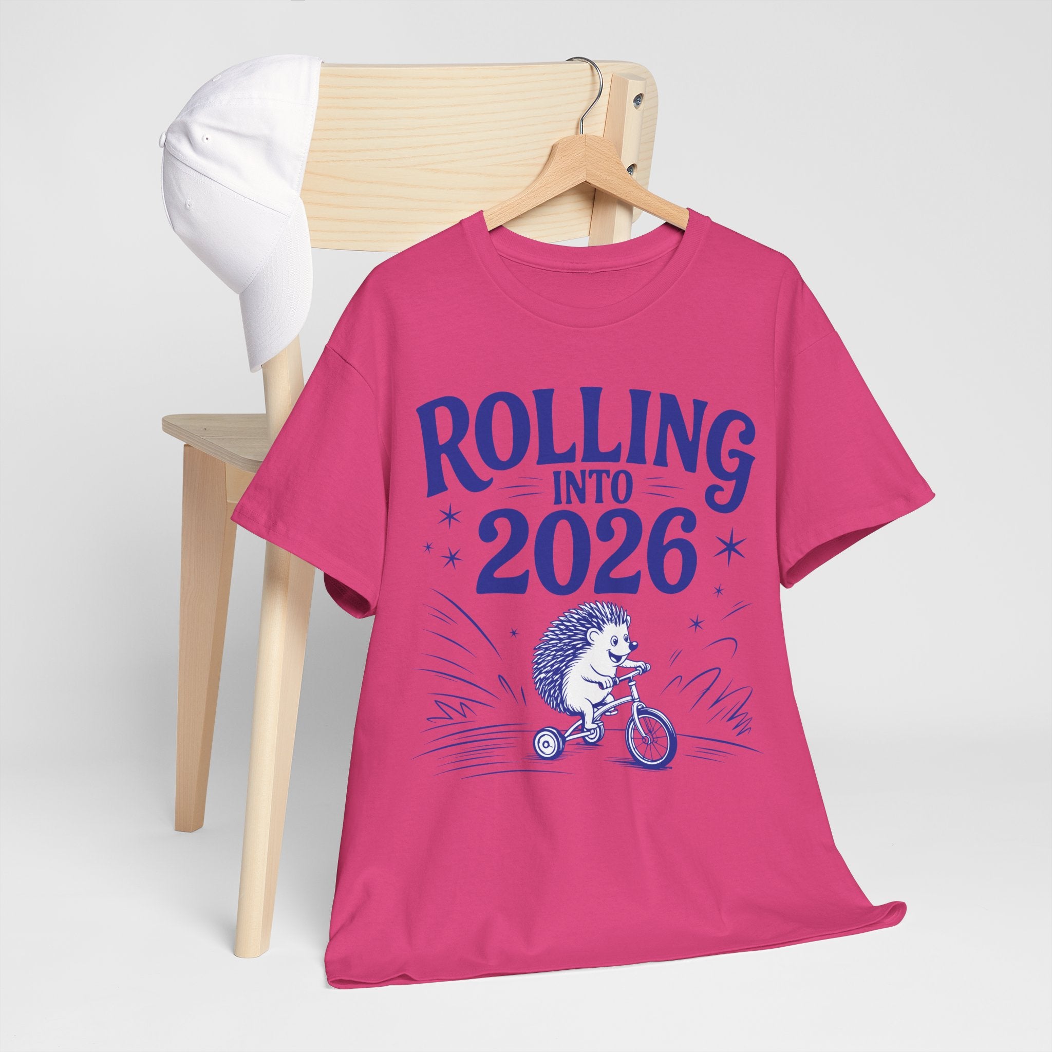 Rolling Into 2026 Hedgehog Tricycle Unisex Cotton Tee
