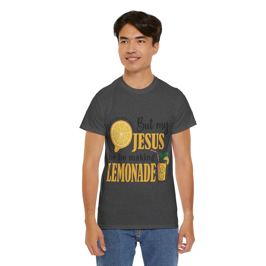 Jesus Lemonade Tee — Lemon Slice & Glass Graphic Christian Unisex Cotton T-Shirt