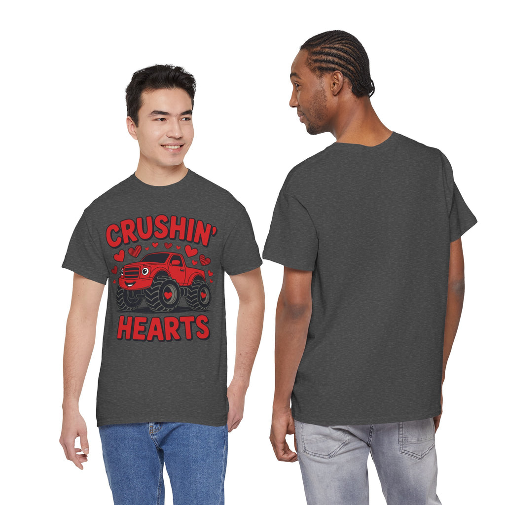 Crushin’ Hearts Valentine Monster Truck Unisex Cotton Tee