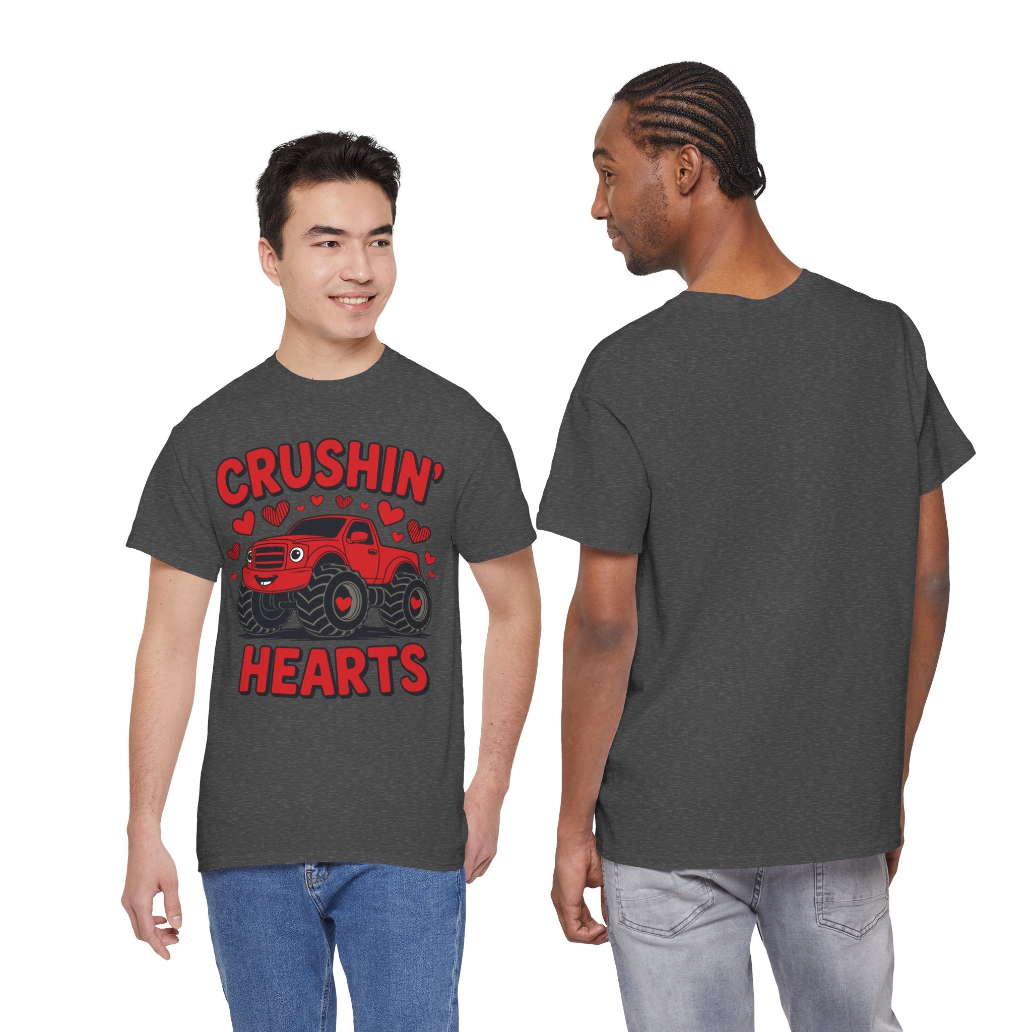 Crushin’ Hearts Valentine Monster Truck Unisex Cotton Tee