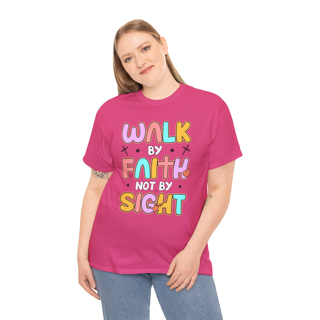 Walk by Faith Not by Sight T-Shirt — Pastel Christian Faith Unisex Cotton Tee