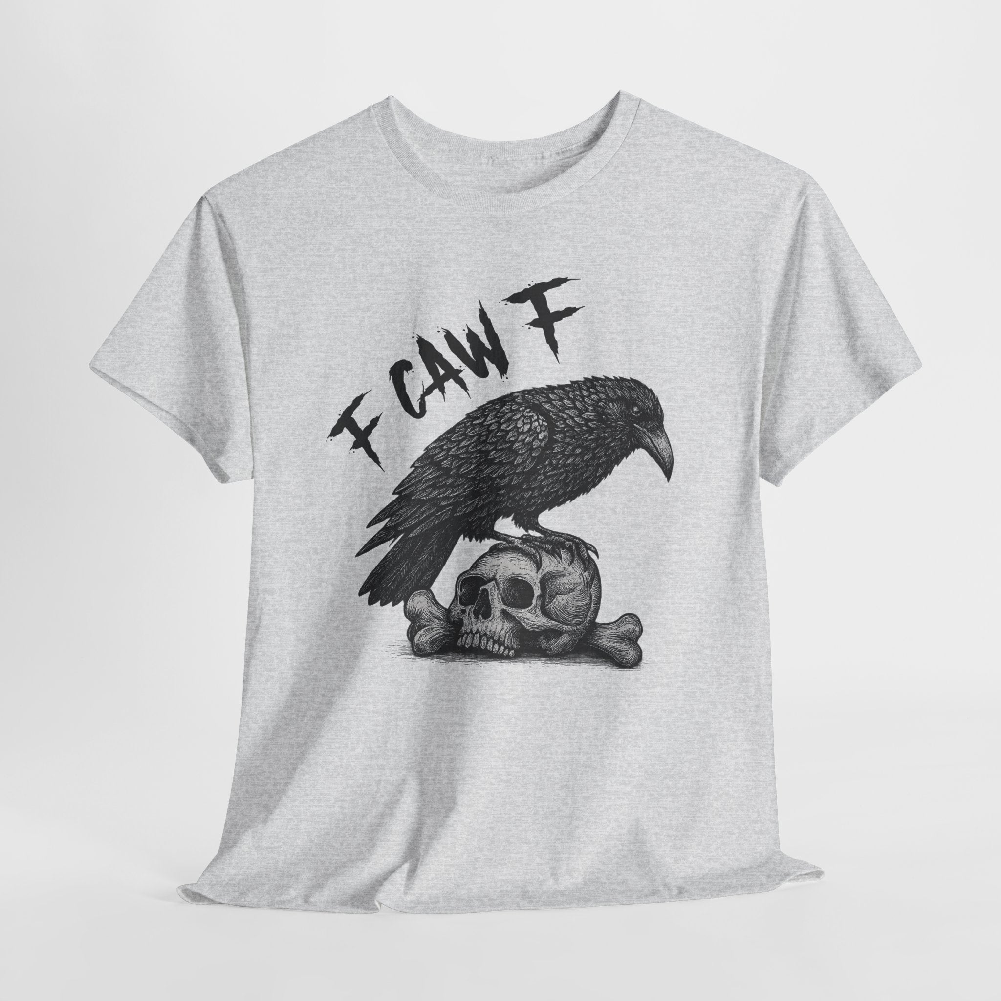 Gothic Crow & Skull T-Shirt — Dark Gothic Skull Unisex Cotton Tee