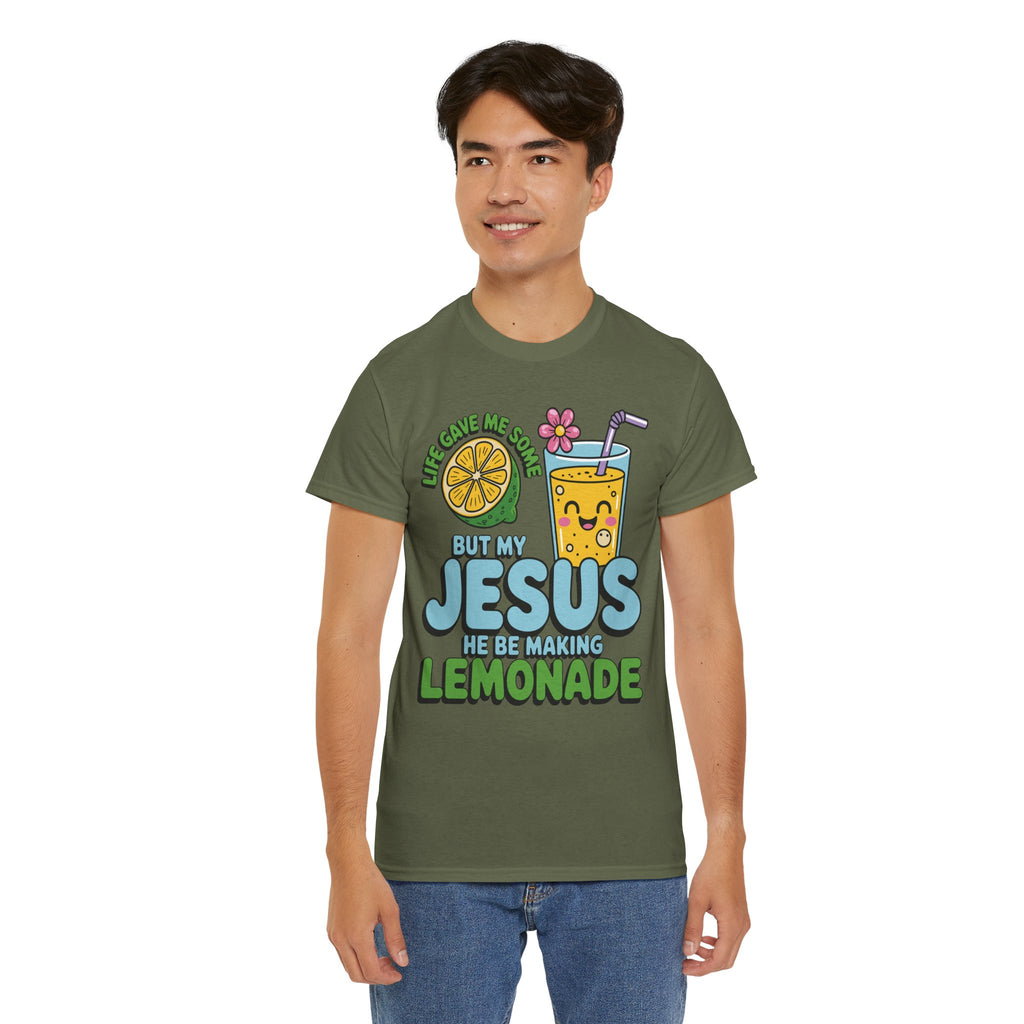 Christian Lemonade T‑Shirt — "Life Gave Me Some Lemons, My Jesus Makes Lemonade"Unisex Cotton Tee