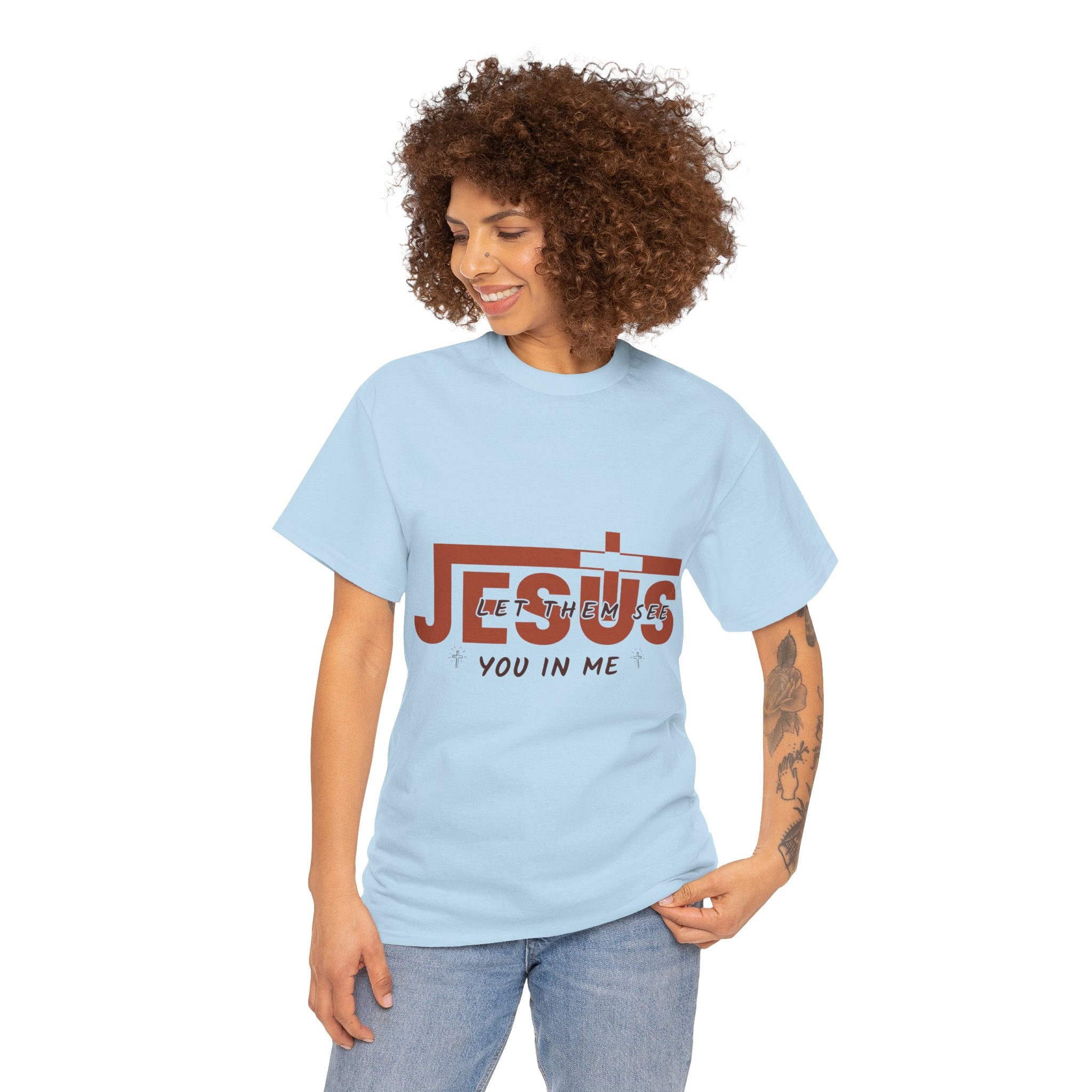Jesus, Let Them See You in Me T-Shirt — Minimalist Christian Cross Unisex Cotton Tee