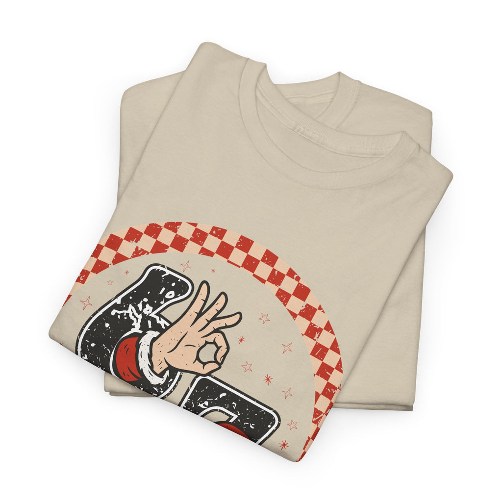 Retro Christmas Tee — Santa '67' & 'Y'all' Red Checkered Graphic.Unisex Cotton Tee