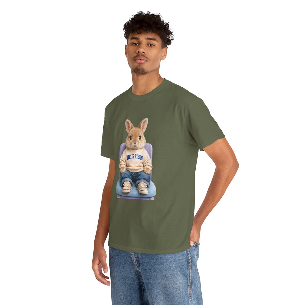 Easter 'He Is Risen' Bunny Unisex Cotton Tee
