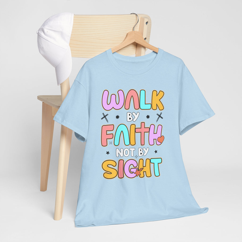 Walk by Faith Not by Sight T-Shirt — Pastel Christian Faith Unisex Cotton Tee