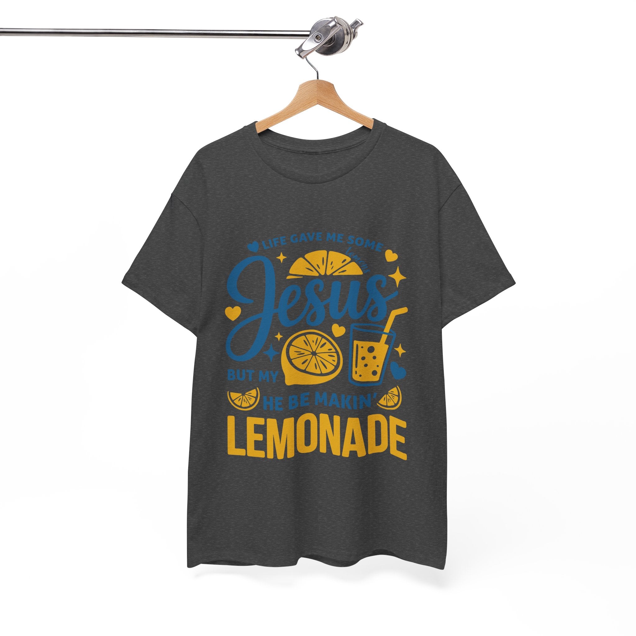 Christian Lemonade T-Shirt — “Life gave me some lemons but my Jesus He be makin’ lemonade”. Unisex Cotton Tee