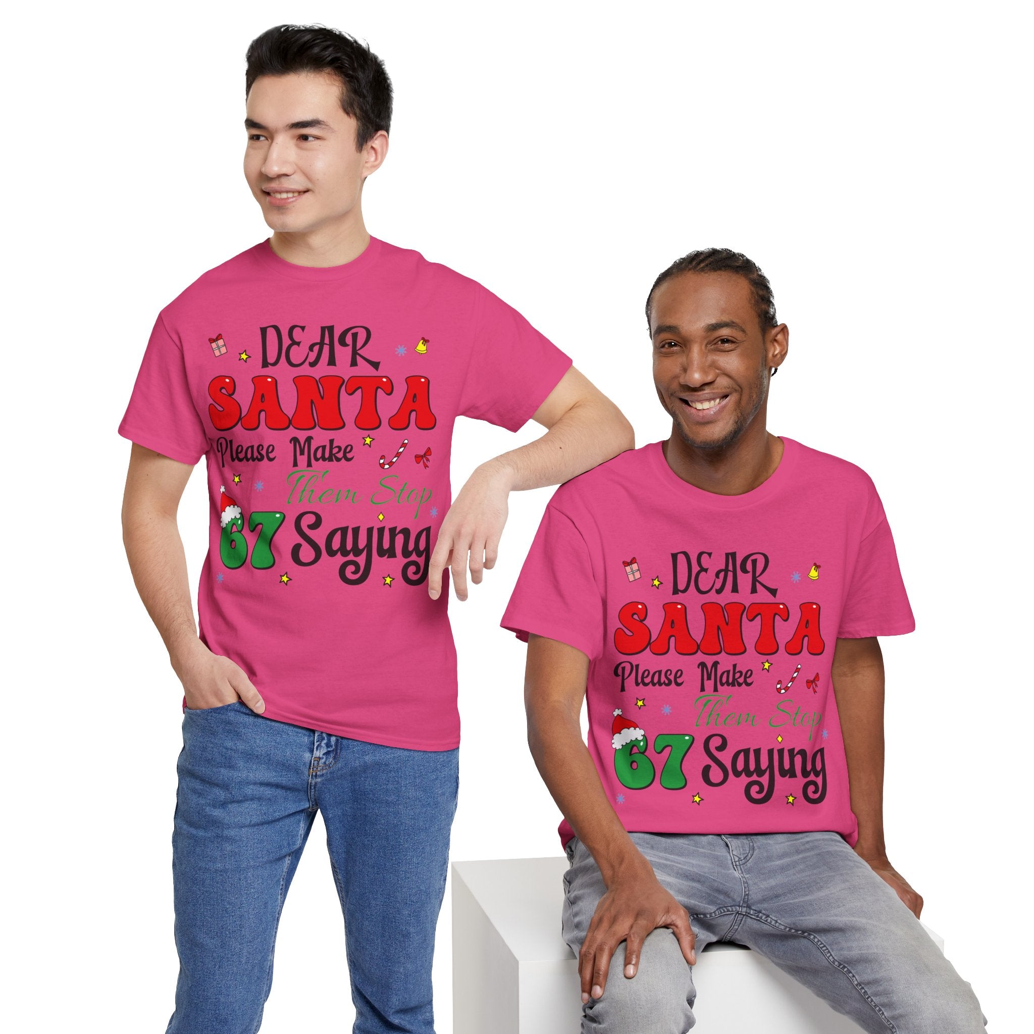 Santa 67 Them Stop Christmas Unisex Cotton Tee