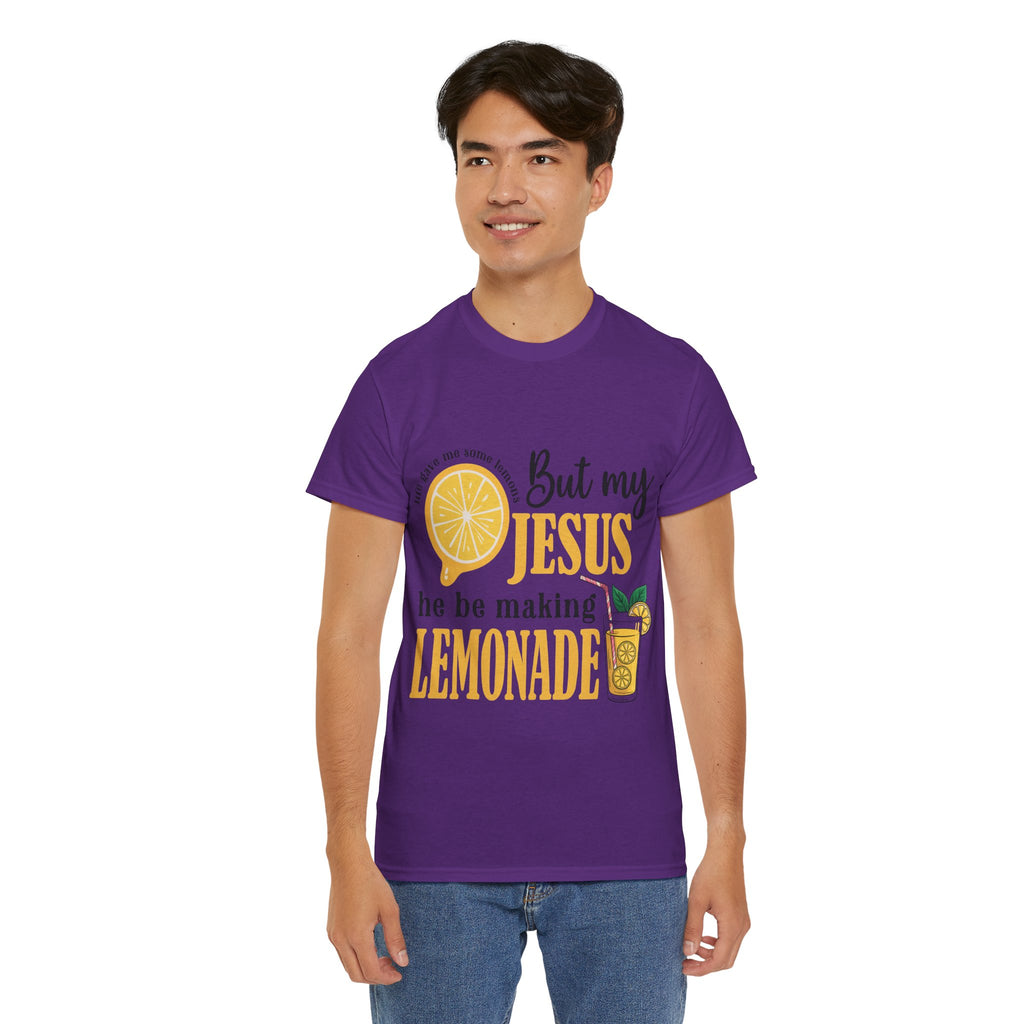 Jesus Lemonade Tee — Lemon Slice & Glass Graphic Christian Unisex Cotton T-Shirt