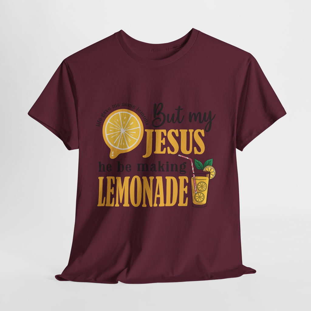 Jesus Lemonade Tee — Lemon Slice & Glass Graphic Christian Unisex Cotton T-Shirt
