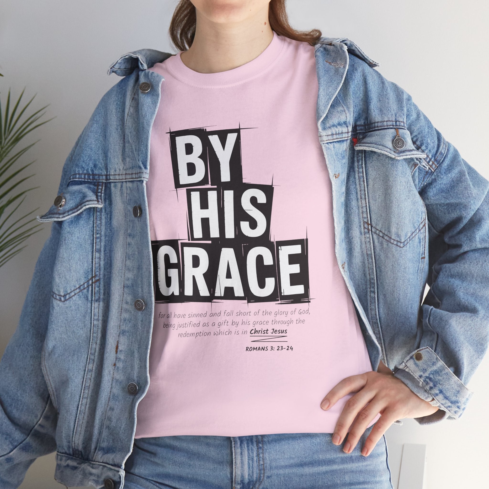 By His Grace tee — Minimalist Faith Christian Unisex Cotton T-Shirt