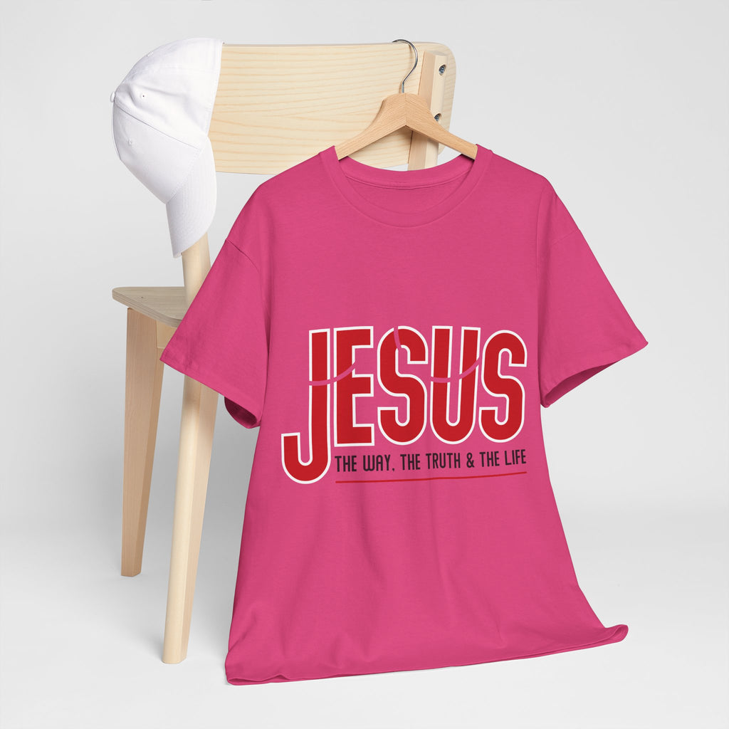 Jesus The Way The Truth & The Life T-Shirt — Bold Red Christian Unisex Cotton Tee