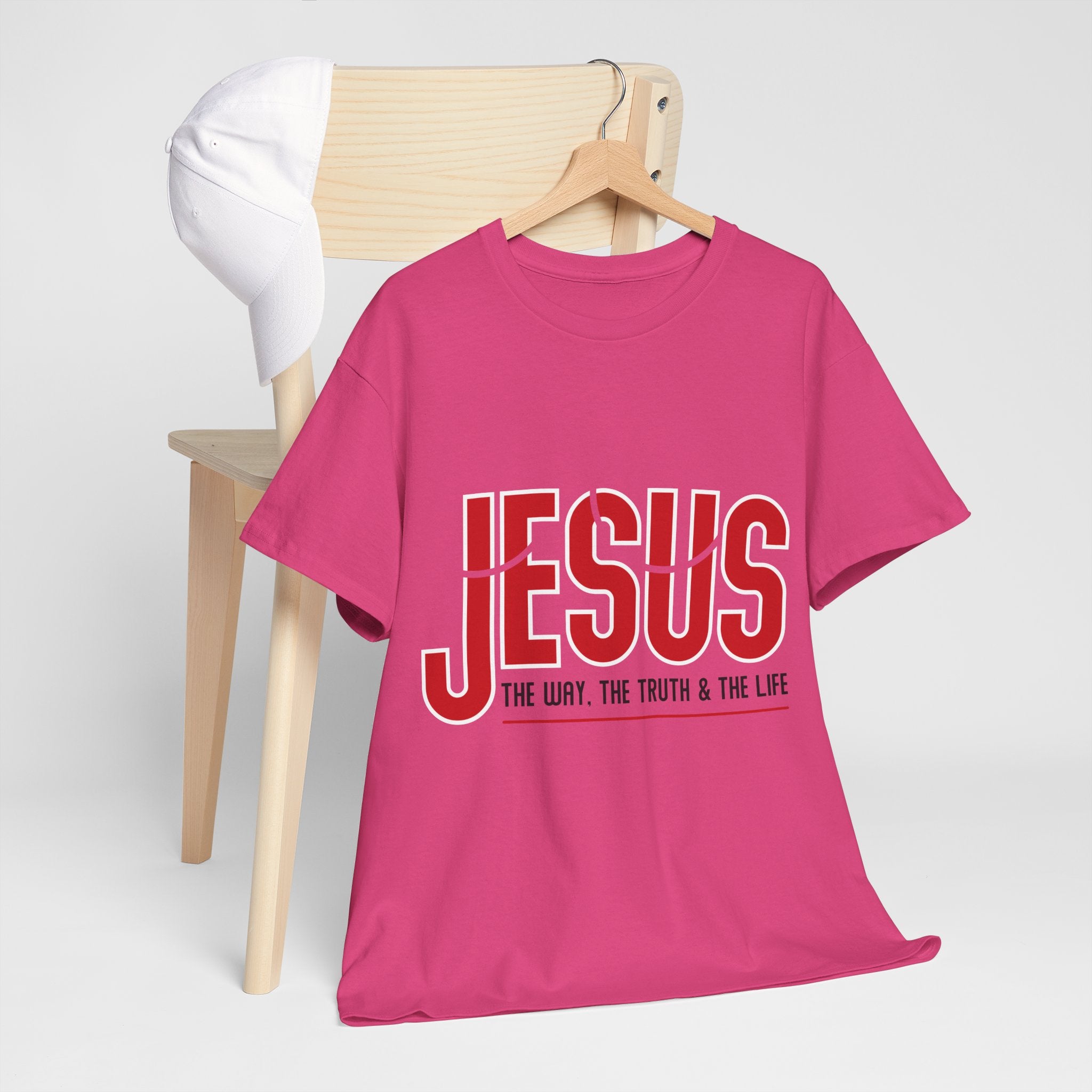 Jesus The Way The Truth & The Life T-Shirt — Bold Red Christian Unisex Cotton Tee