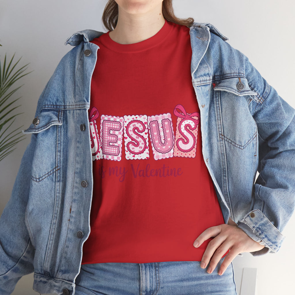 Jesus Is My Valentine T-Shirt — Pink Christian Valentine Unisex Cotton Tee