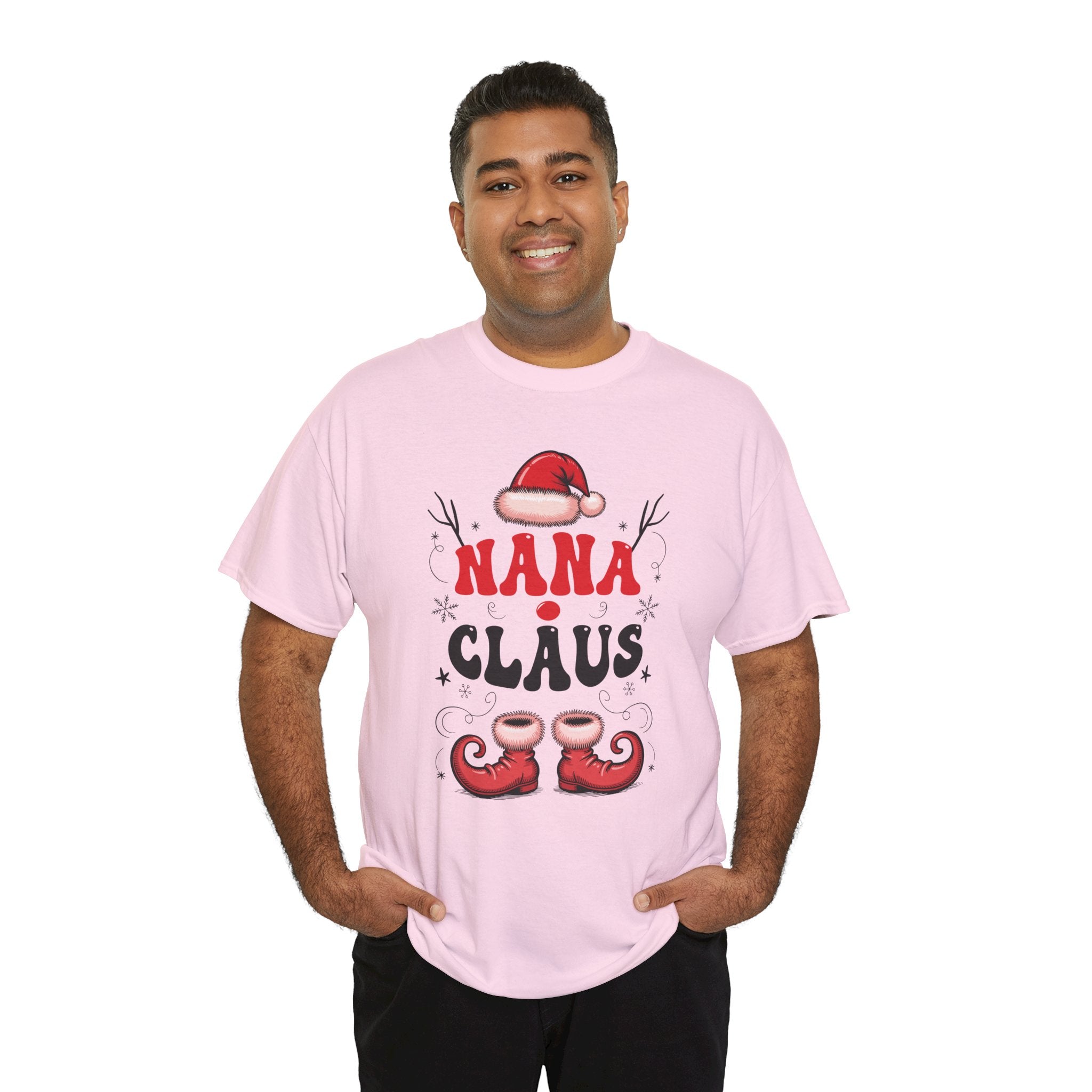 Nana Christmas T-Shirt — Santa Hat & Elf Boots Holiday Unisex Cotton Tee