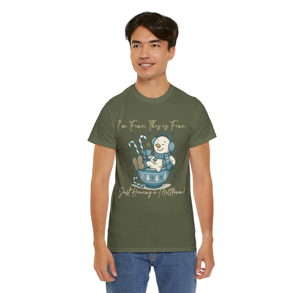 Snowman Hot Cocoa Unisex Cotton Tee