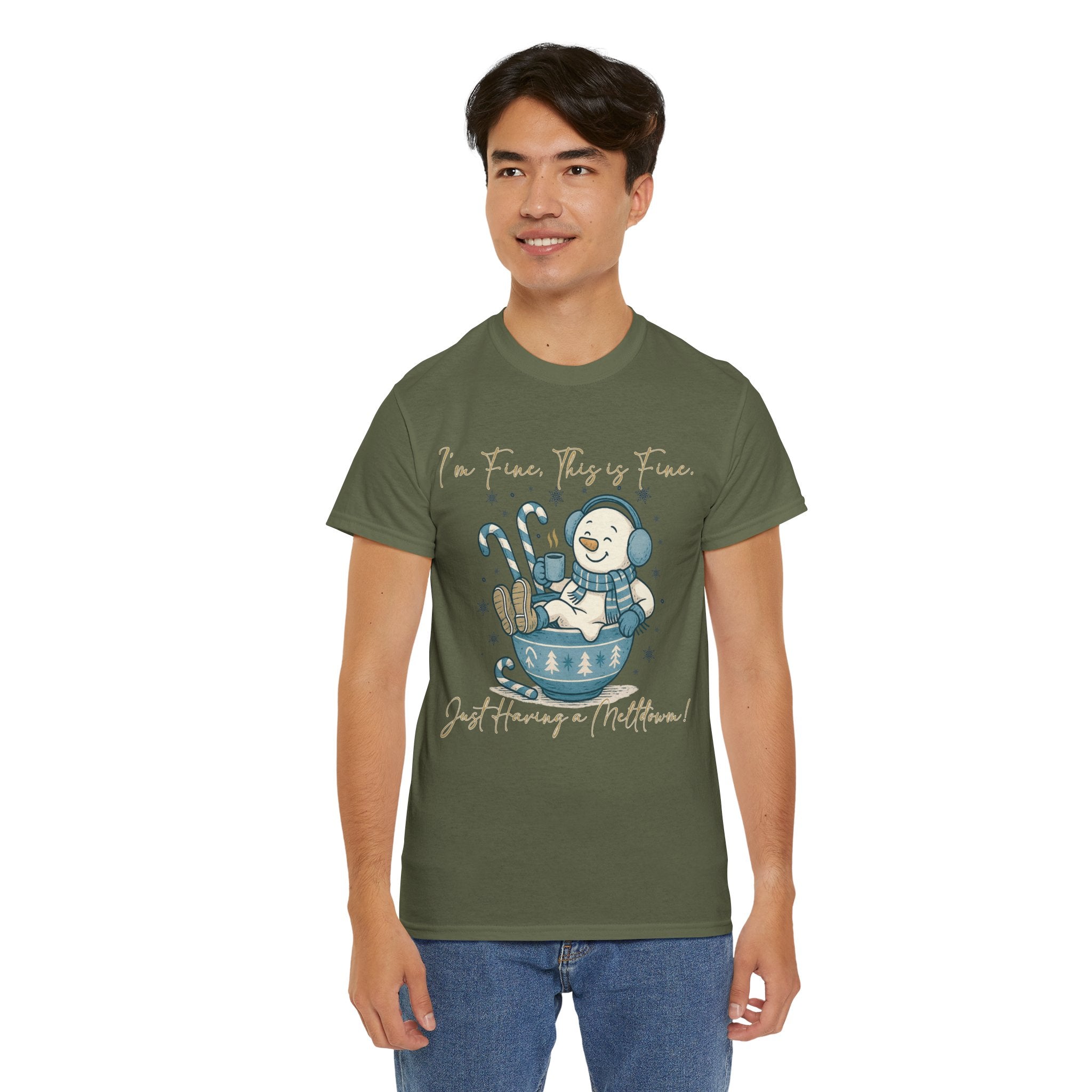 Snowman Hot Cocoa Unisex Cotton Tee