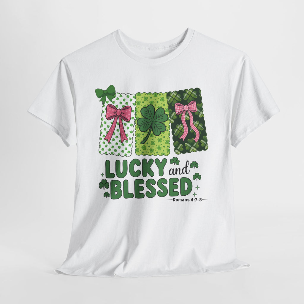 Lucky and Blessed Clover Unisex Cotton Tee