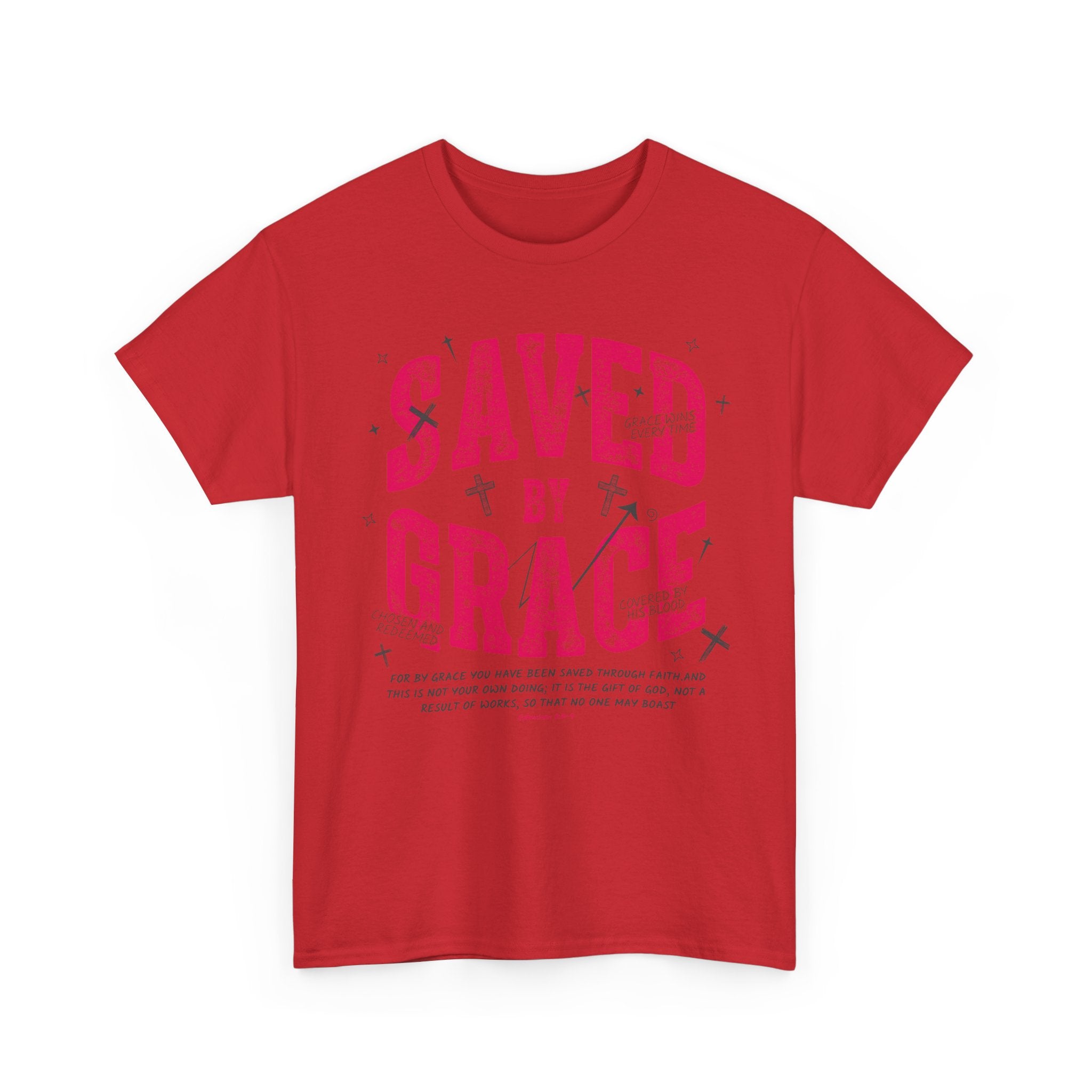 Saved by Grace Ephesians 2:8-9 Unisex Cotton T-Shirt