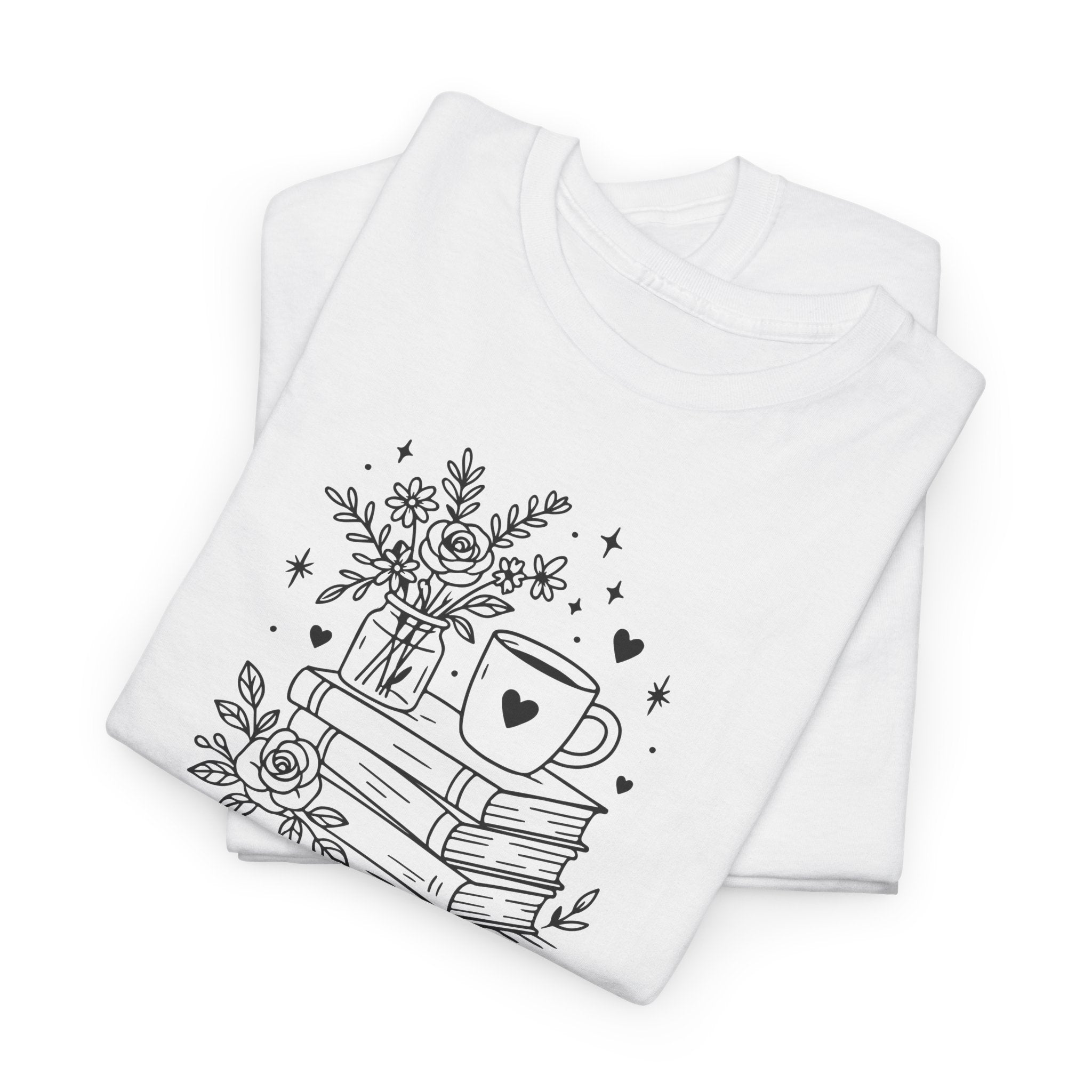 Booktrovert Graphic Tee — "Booktrovert" Definition, Books & Coffee Design Unisex Cotton Tee