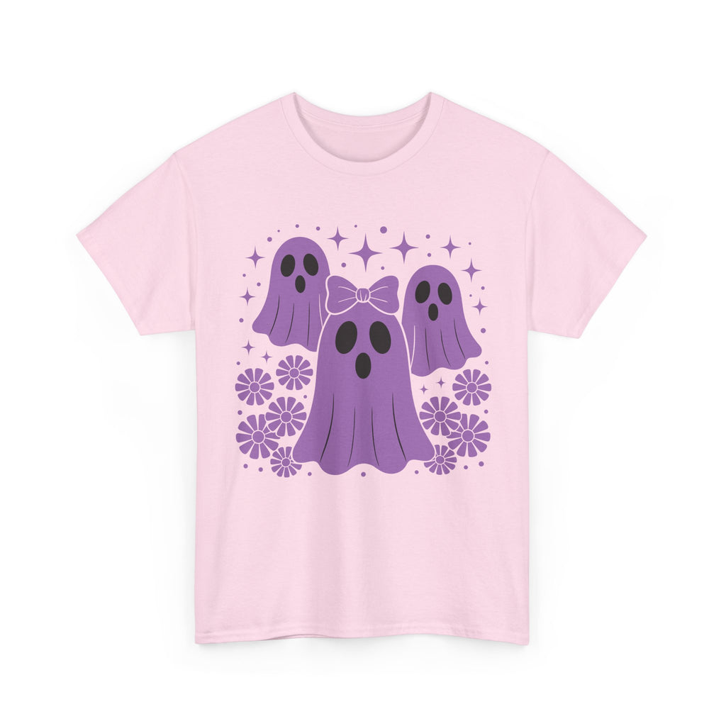 Purple Ghost Halloween Unisex Cotton Tee